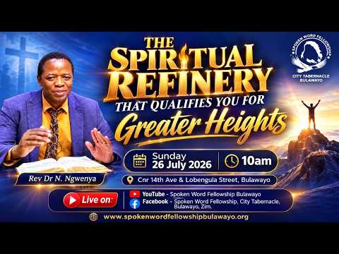 The spiritual refinery that qualifies you for greater heights...Rev Dr. N. Ngwenya